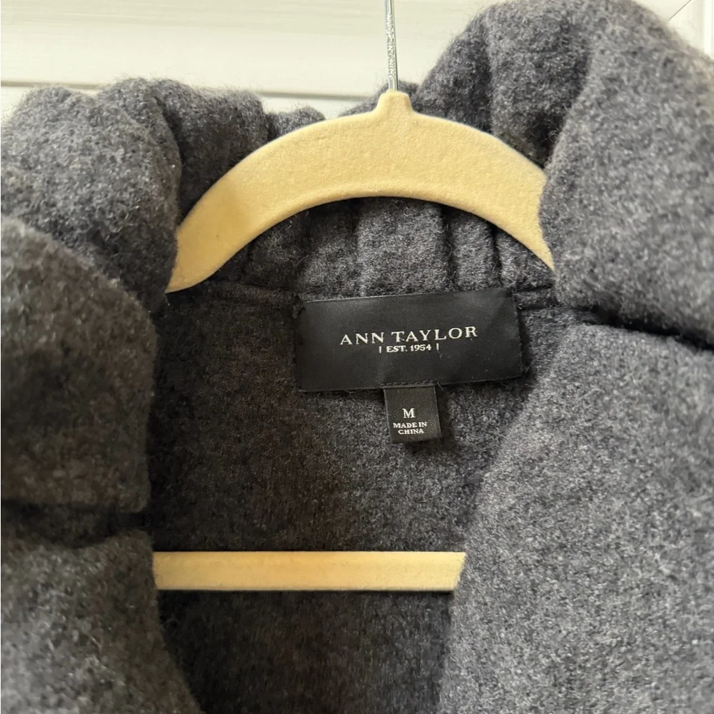 Ann Taylor Charcoal Ruffle Trim Cape - Picture 2 of 5
